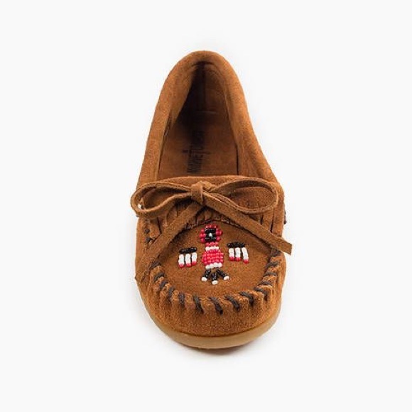 NWOT MinnetonkaThunderbird II Kilty Moccasin - Taupe Suede - size 6 - Picture 5 of 9